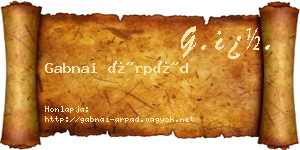 Gabnai Árpád névjegykártya