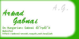 arpad gabnai business card